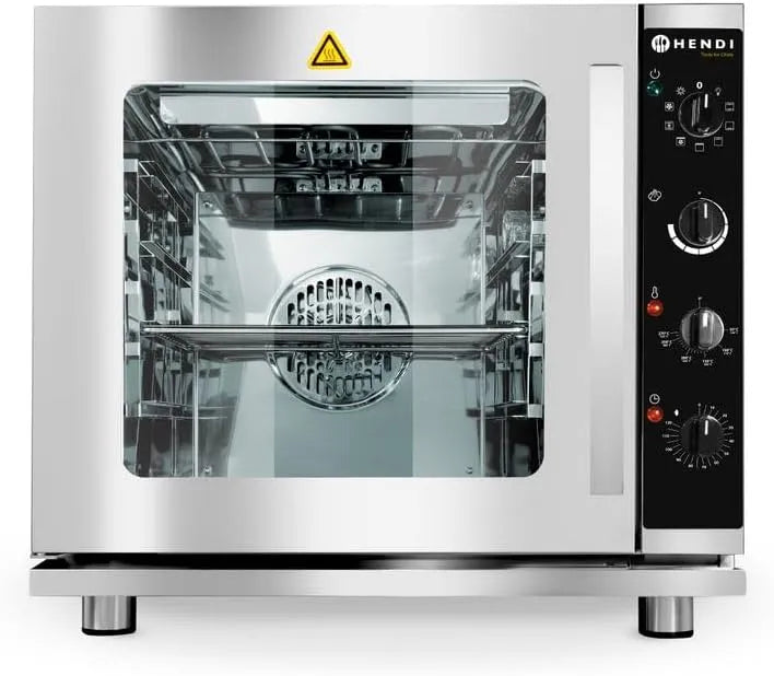 Elektrische oven, 3000W, 585mm, roestvrijstalen behuizing, heteluchtfunctie, HENDI Hetelucht stoomoven met grill, incl. 1 rooster GN 2/3