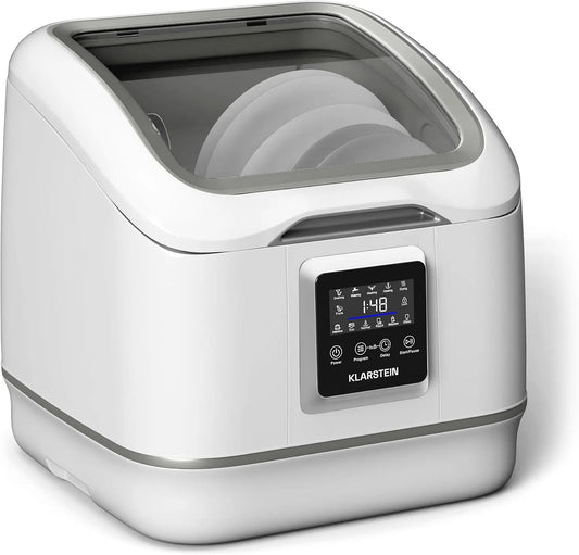 Klarstein vaatwasser, 55 dB, 7 programma's, touchbediening, stille werking, SilentScrub tafelmodel, compacte en draagbare tafelmodel voor 3 couverts