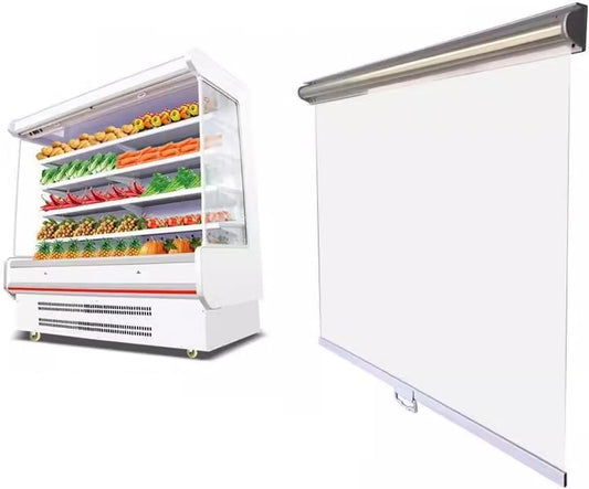 Vriezer, transparante rolgordijnen van kunststof, thermische en stofwerende gordijnen voor s en commerciële vitrines, Flexibel ontwerp