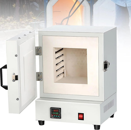 Elektrische oven, 2000W, 2000W elektrische moffeloven, keramische oven op hoge temperatuur met slimme temperatuurweergave, ingesloten ontwerp