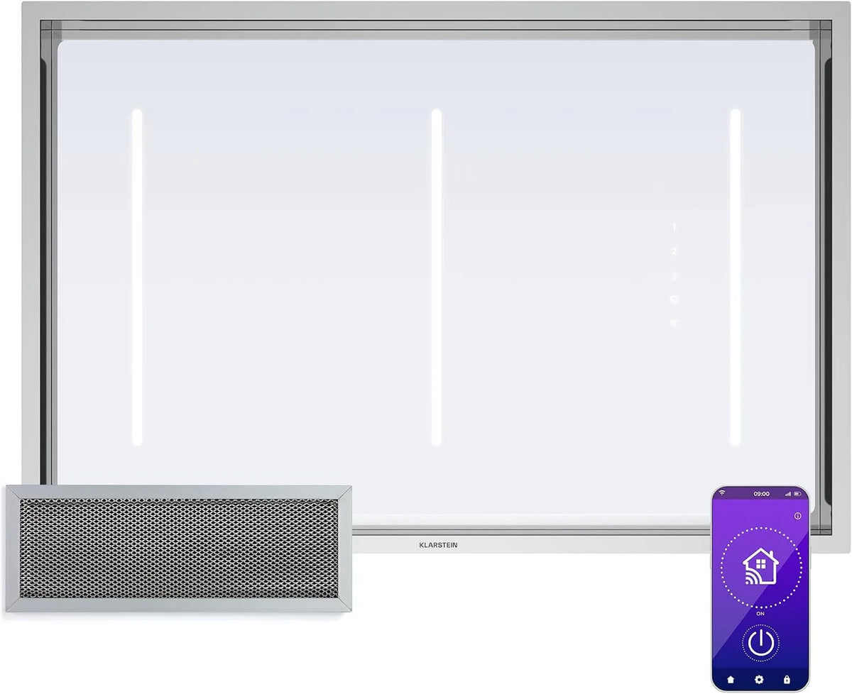 Klarstein afzuigkap, 110 W, wifi-bediening, LuxeAir, energie-efficiëntie, wifi en touch-bediening, aluminium vetfilter