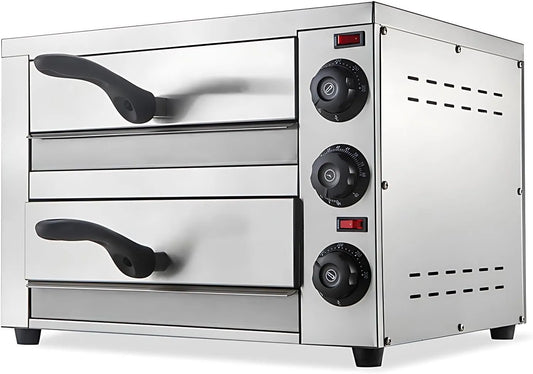 Pizzaoven, 40,6 cm, Elektrische voor het werkblad, dubbele verdieping, commerciële oven 40,6 cm