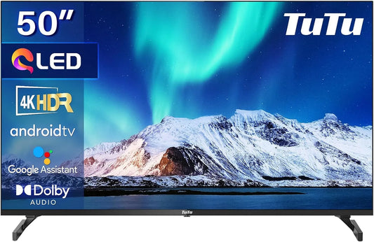 DVB-C/S/S2/T/T2 TUQ50UN1 TV Smart TV, 50 inch, 126 cm, Bluetooth-connectiviteit, TuTu 50 inch, QLED 4K UHD, Android TV met WLAN, Triple Tuner