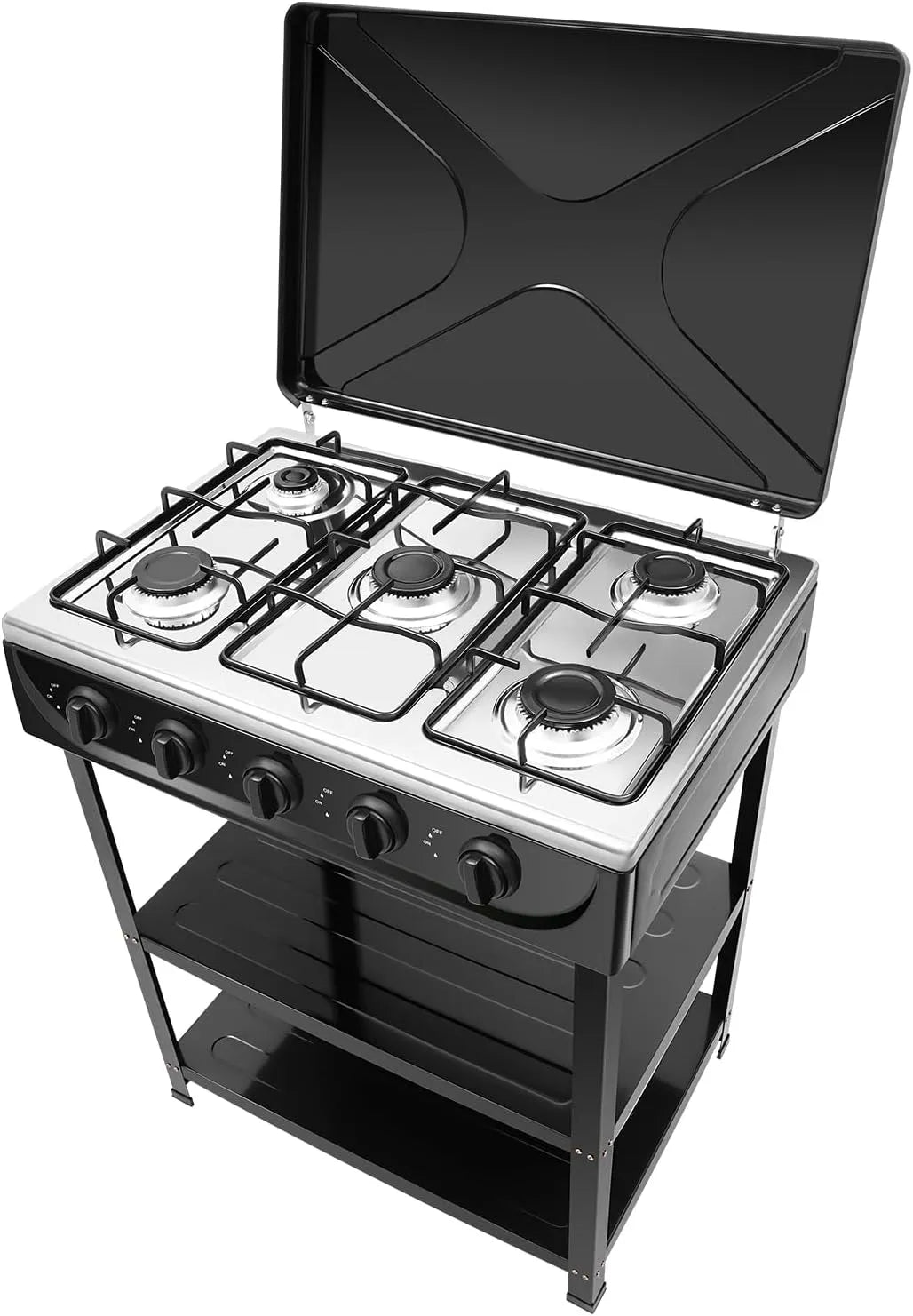 Gaskookplaat, 2,5 kW, aardgasoven voor outdooractiviteiten, afzonderlijk regelbare gasbranders