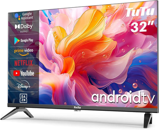 TUS32HN1AC TV 32 Smart TV, 32 inch, 80 cm, wifi-bediening, Bluetooth-connectiviteit, TuTu Smart inch, WiFi Bluetooth Android verbonden tv met Netflix