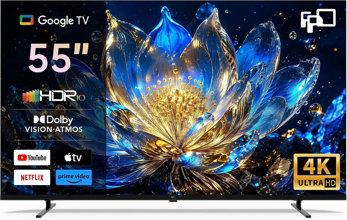 FPD 55 HDR 10 Smart TV, 55 Inch, Inch met Google TV, Google Cast, Dolby Vision en Dolby Atmos, MEMC voor vloeiende beelden
