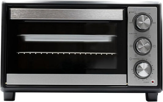 Elektrische oven, 60 min, timer, heteluchtfunctie, BEHOME met convectie, voor op tafel, temperatuur tot 230 graden, bakplaat en grilllifter inbegrepen