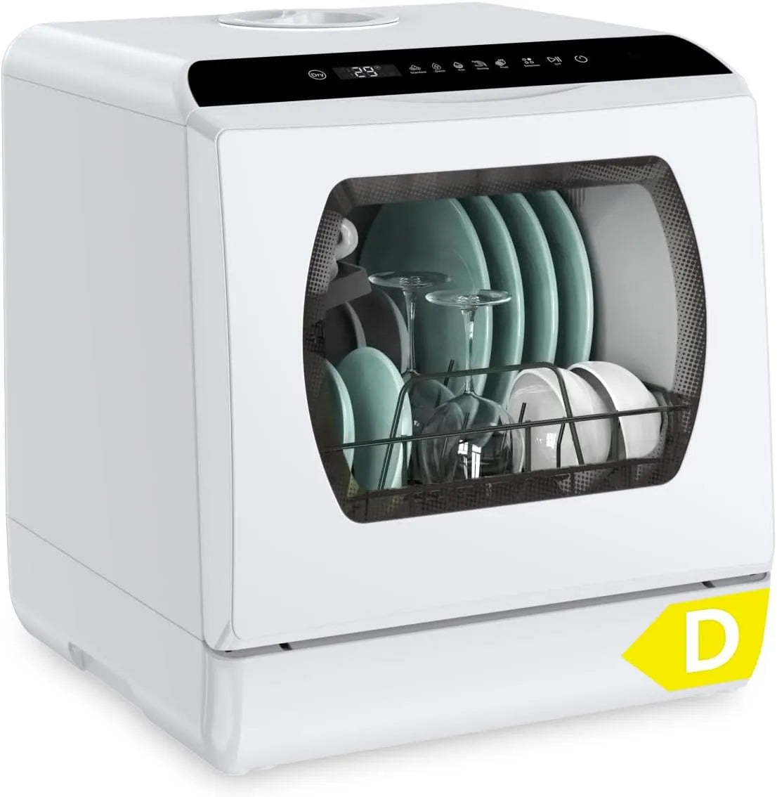 Vaatwasser, 6 programma's, Hermitlux Mini-, glazen deur, automatische programma's voor servies