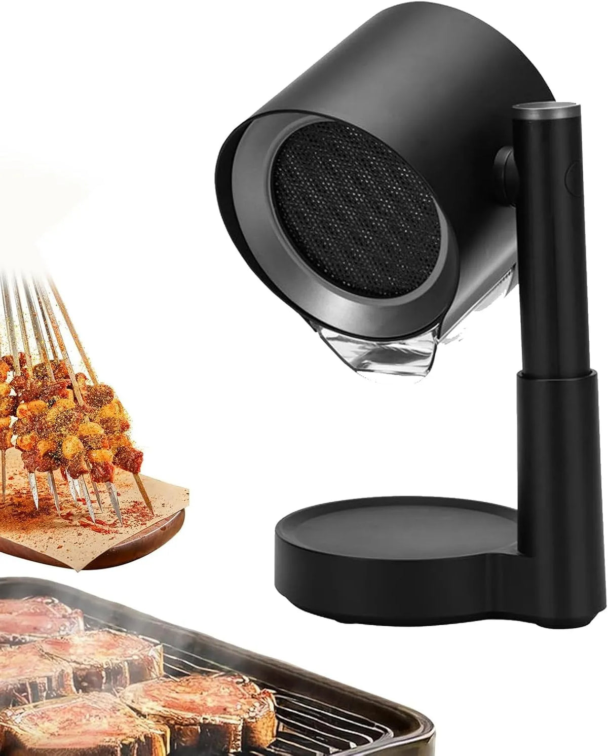 Afzuigkap, Draagbare met filter en oliebak, 3-snelheden mini bureau-afzuigventilator, compacte keukenventilatie, laaggeluid/telescoophoogte