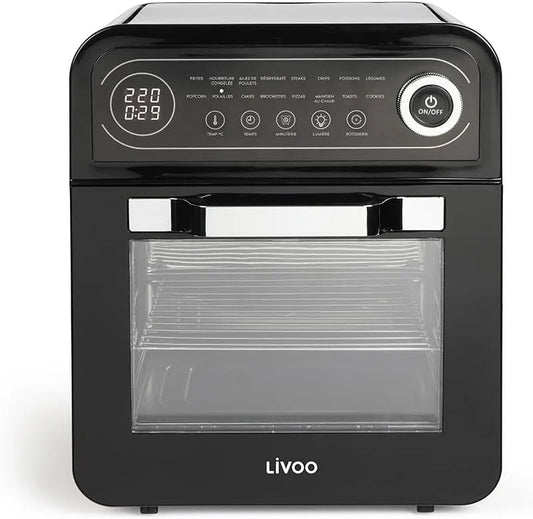 Elektrische oven, 1600w, heteluchtfunctie, Livoo heteluchtoven 12l 1600w zwart doc255