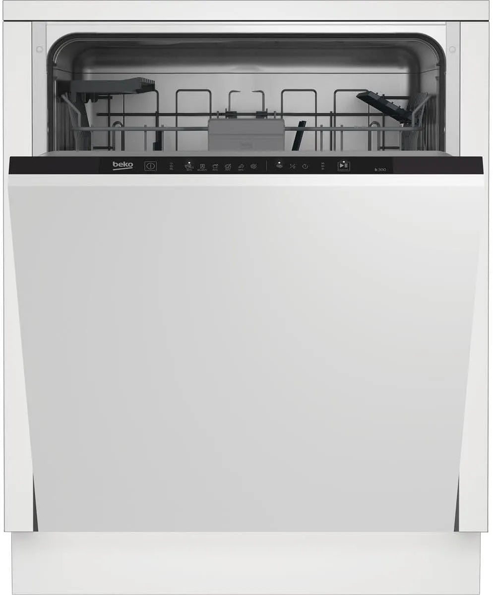 Beko BDIN16430 vaatwasser, 60 cm, 6 programma's, automatische werking, b300 inbouw- 60 cm volledig geïntegreerd, voor 14 couverts, halve lading
