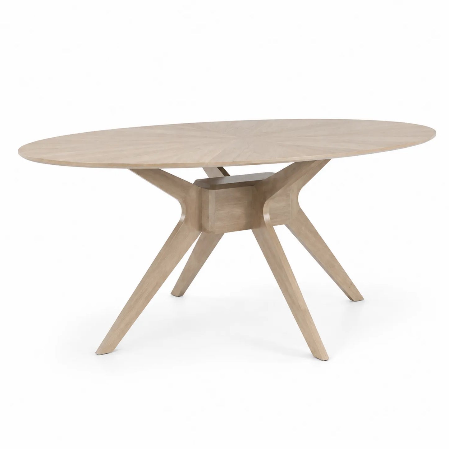 Mesa de comedor ovalada de madera de roble