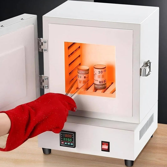 Elektrische oven, 2000w, Laboratorium Moffeloven, Compacte Tafelmodel Smeltoven, Maximale Temperatuur 1150°C, Voor Het Maken Van Sieraden