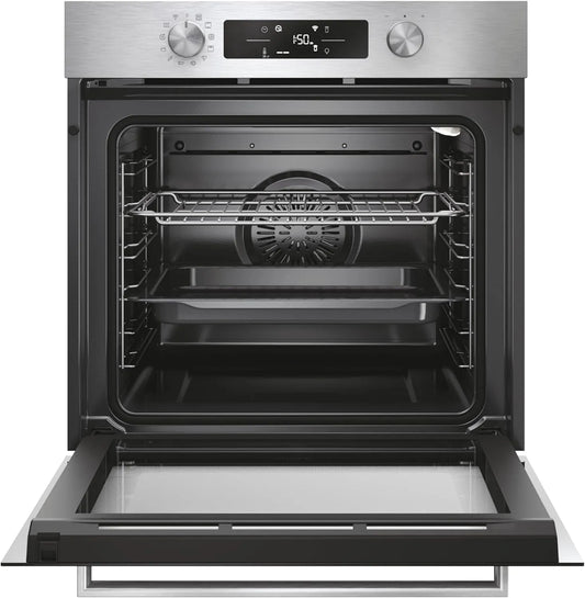 Candy CA6 N3B1HTX elektrische oven, 54,8 cm, 59,5 x 59,5 x 54,8 cm, roestvrijstalen behuizing, Bake 800, pizza-functie, roestvrij staal