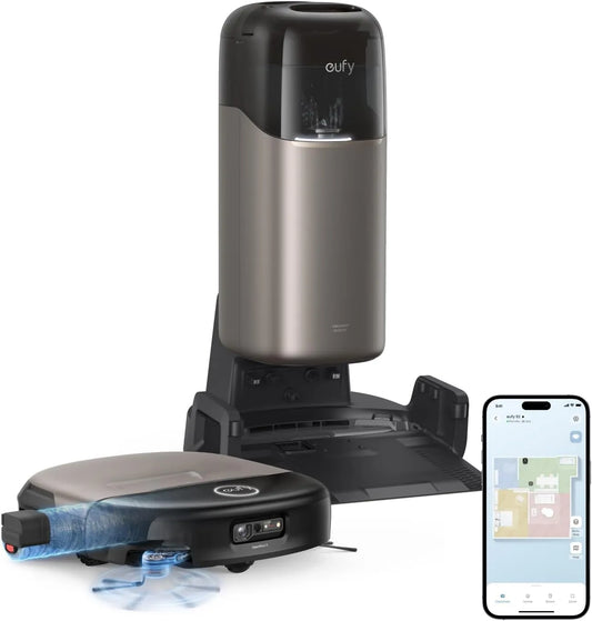 Robotstofzuiger, zuig- en dweilfunctie, eufy HydroJet S2, automatische reiniging met navigatie
