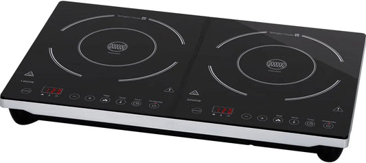 DIC3440ABS inductiekookplaat, 3400 W, 4,4 cm, 60 x 38 x 4,4 cm, digitaal display, Tarrington House Dubbele, Staal/Glas