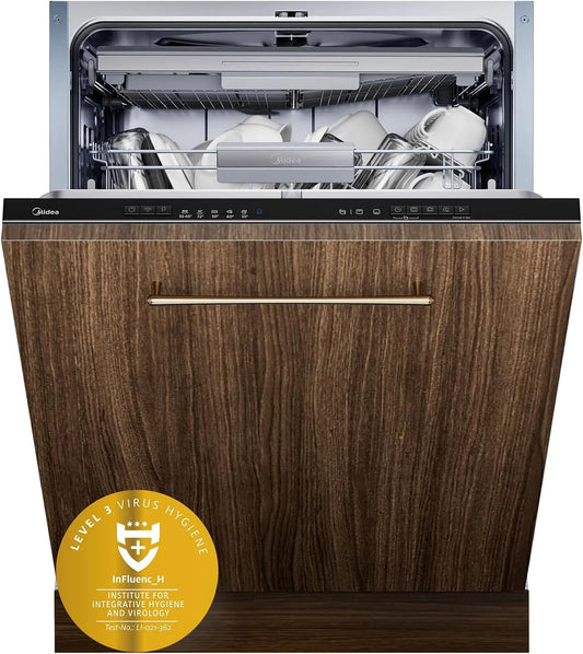 Midea 7.03M14B vaatwasser, 42 dB, 60 cm, 7 programma's, wifi-bediening, SV volledig geïntegreerd 60 cm, inbouw met wifi, dual-zone wash, extra drogen