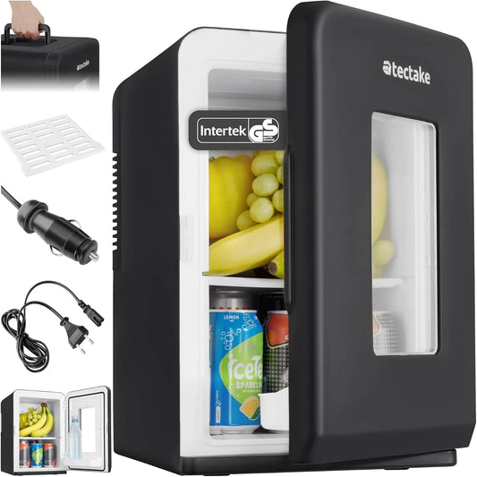 Medicijnkoeler, koel- en verwarmingsfunctie, tectake Mini-Autokoelkast, Draagbare minibar 14L, 2-in-1-functie: koelen en verwarmen