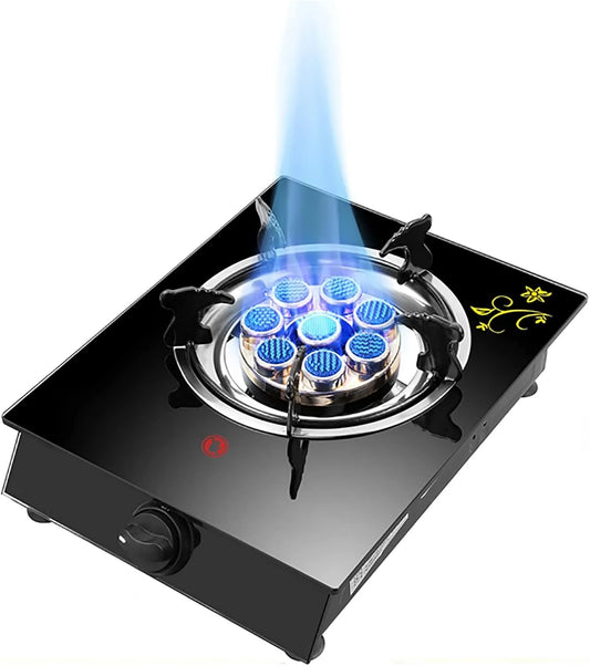Gaskookplaat, 30 cm, gehard glas, studentenwonen en koken, afzonderlijk regelbare gasbranders