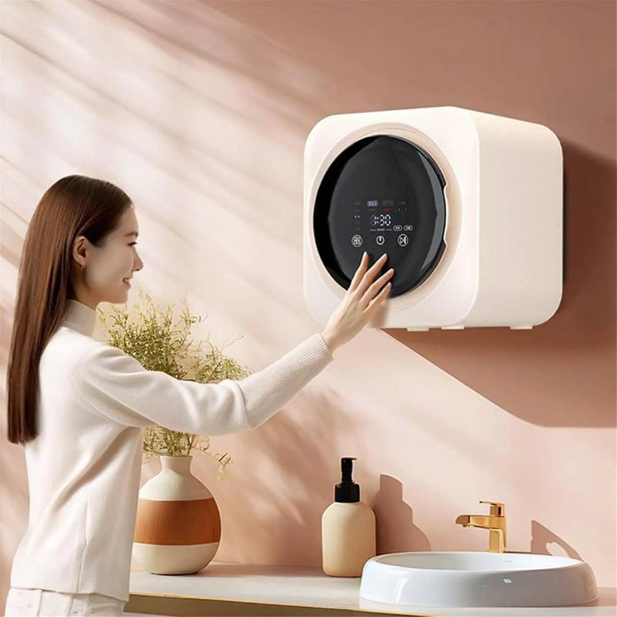 Wasmachine, touchbediening, Muur Gemonteerde, 3,5L Mini Met LED-aanraakpaneel, Meerdere Wasmodi, Intelligente Anti-fall, Voor Kleine Kleding