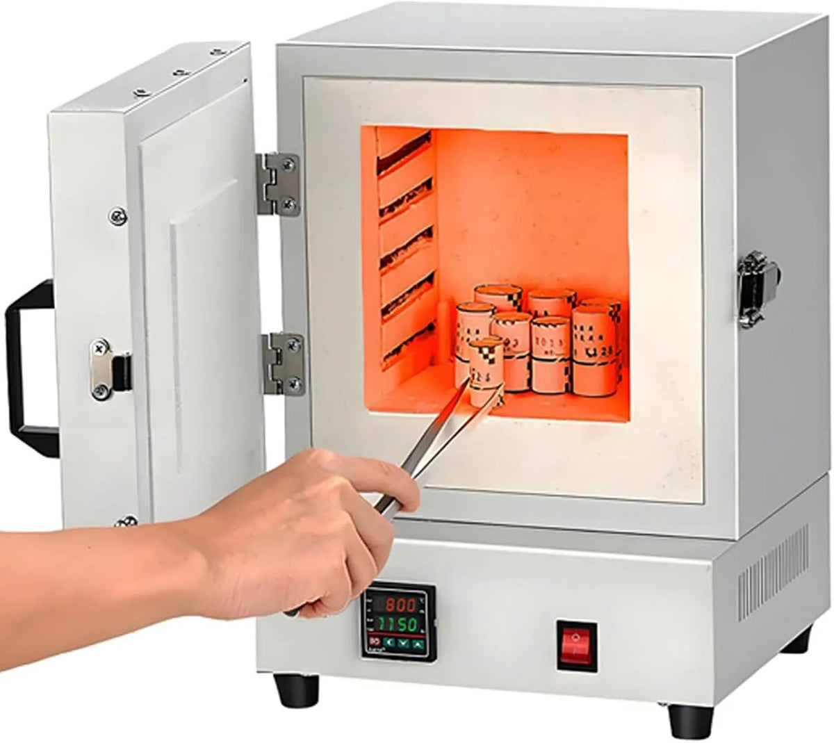 Elektrische oven, 2000 W, digitaal display, smeltoven voor keramiek, 1150 °C instelbaar, hoge temperatuur keramische vezel lcd