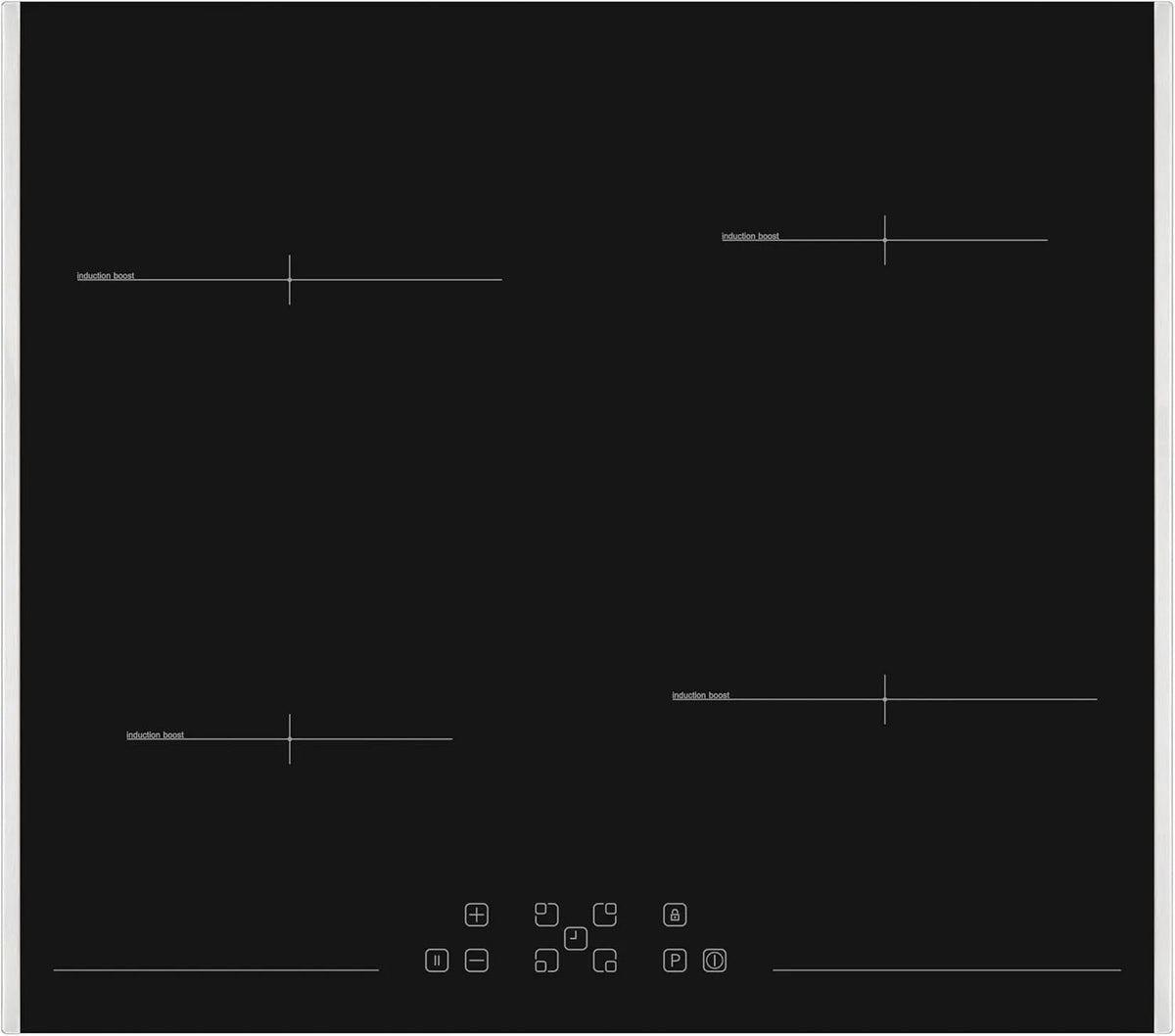 Sharp KH-6I19FT0K-EU inductiekookplaat, 60 cm, 4 zones, roestvrijstalen frame aan de zijkant