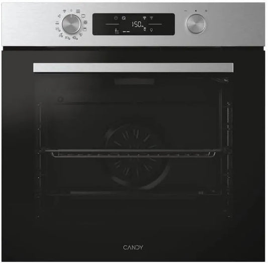 Candy CA6 N5B3EYTX elektrische oven, 56,8 cm, 59,5 x 59,5 x 56,8 cm, roestvrijstalen behuizing, Bake 800 Elektrische inbouwoven, pizza-functie