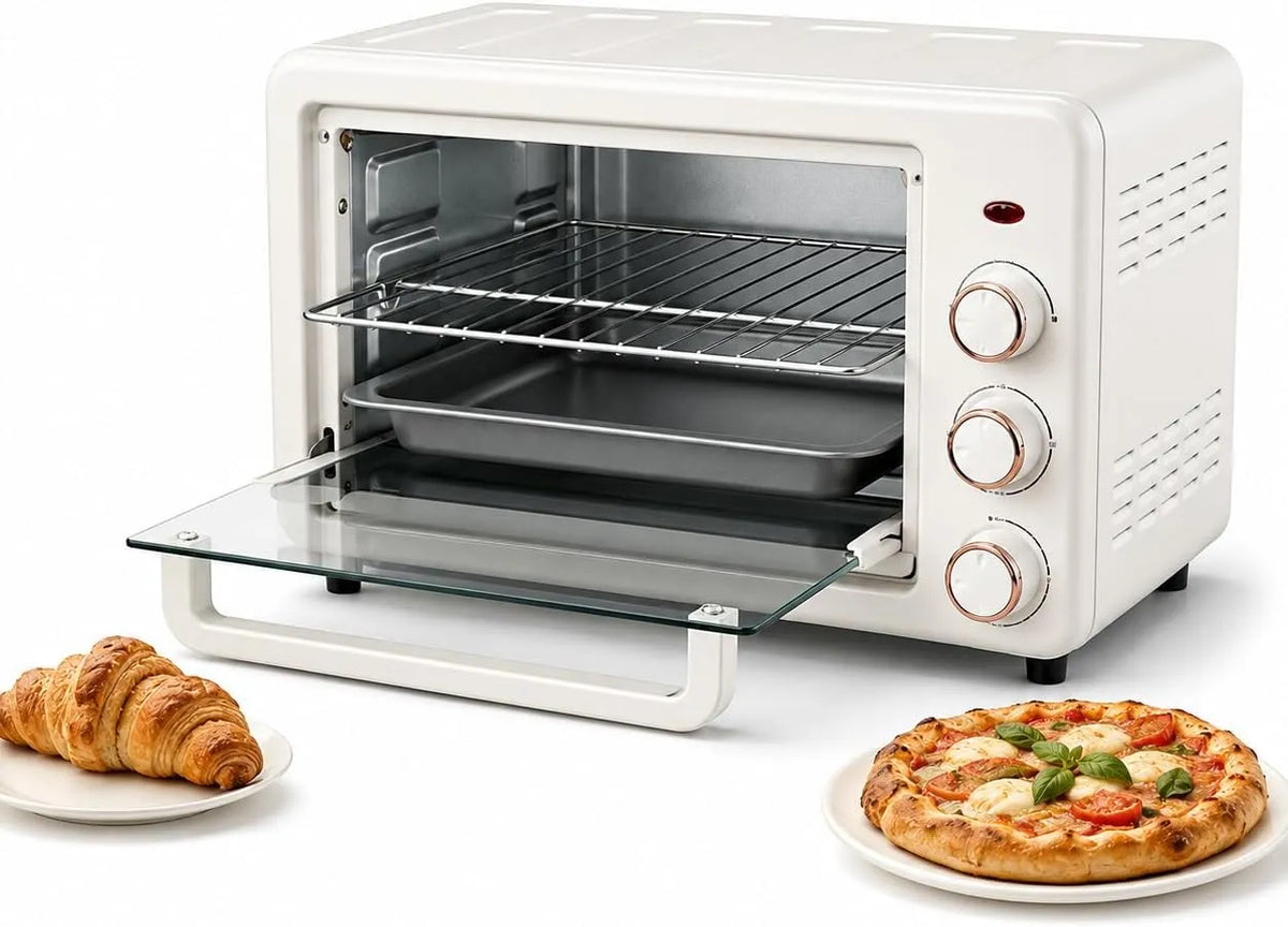 Elektrische oven, 1500W, Tafelmodel, Drie Niveaus Bakken, bakfuncties met temperatuur- en tijdregeling