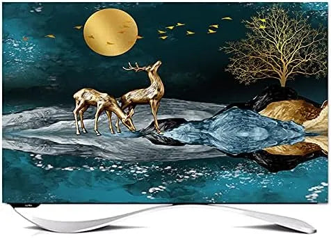 Outdoor Tv Cover 32 '- 85' inch Decoratieve kap Cover voor Screen TV PC Landschap Maan Boom Boot Tv Stofkap