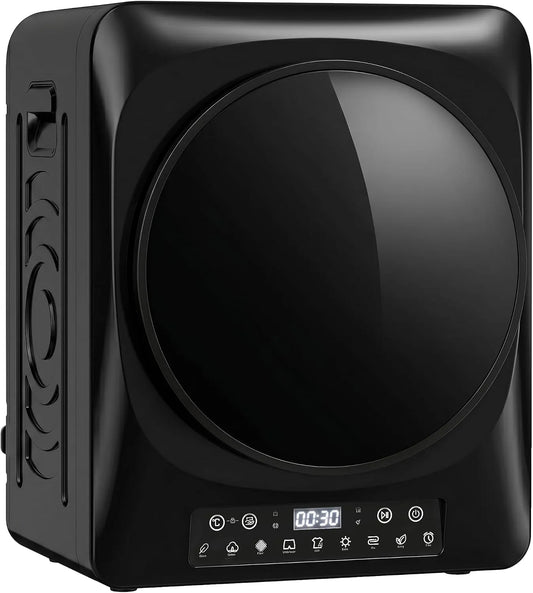 Wasdroger, 1000W, 9 programma's, HOMCOM 5 kg Mini afvoerdroger 9 programma's 1000W Zwart