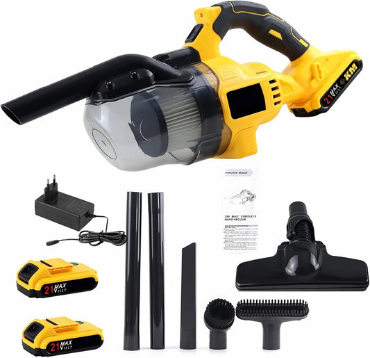 Handstofzuiger, 500 W, 600 ml, HEPA-filter, automatische werking, Draadloze 500 W, 4 hulpstukken voor tapijt, automatische reiniging