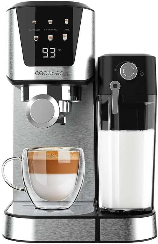 Cecotec koffiemachine, 1350 W, 20 bar, 700 ml, automatische werking, Power Espresso 20 Cream halfautomatisch koffiezetapparaat, Force aromasysteem