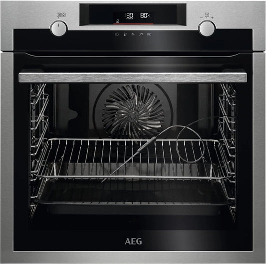 AEG BPE556360M elektrische oven, roestvrijstalen behuizing, digitaal display, stoomfunctie, Multifunctionele oven, pyrolytische reiniging