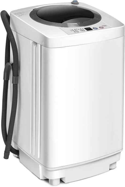 Wasmachine, 3,5 kg, 730 rpm, 75 db, 74,7 cm, draagbaar ontwerp, automatische werking, stille werking, COSTWAY bovenlader, 42,9 x 43,3 x 74,7 cm
