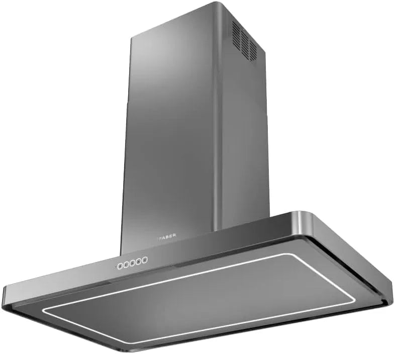 FABER Eilandkap T-light eiland afwerking roestvrij staal 100 cm, roestvrijstalen behuizing
