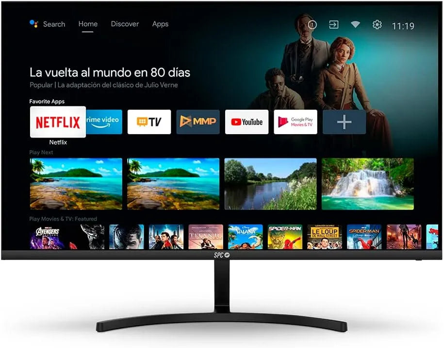 Monitor, Full HD, SPC Smart 24, 24' Full HD Android TV, ingebouwde speakers, mobiele connectiviteit, ultraslank ontwerp