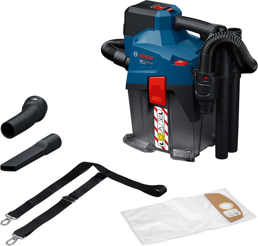 Bosch GAS18V-6LS PRO 18V steelstofzuiger, draadloos gebruik, System accustofzuiger, met flexibele slang, gebogen buis