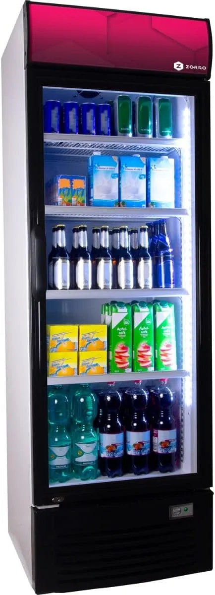 ZK 380 koelkast, Drank liter met reclamebord, met glazen deur, gastronomische drankkoeler