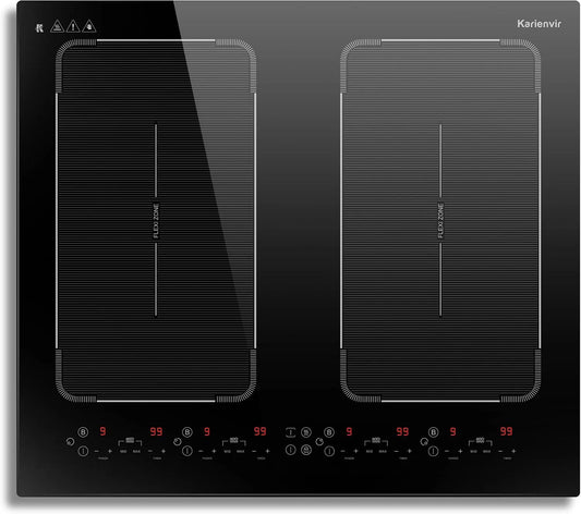 Inductiekookplaat, 60 Cm, digitaal display, timer, 4 Platen, Inbouw Met Booster, Inbouw- Met Touch-Display, Warm Houden