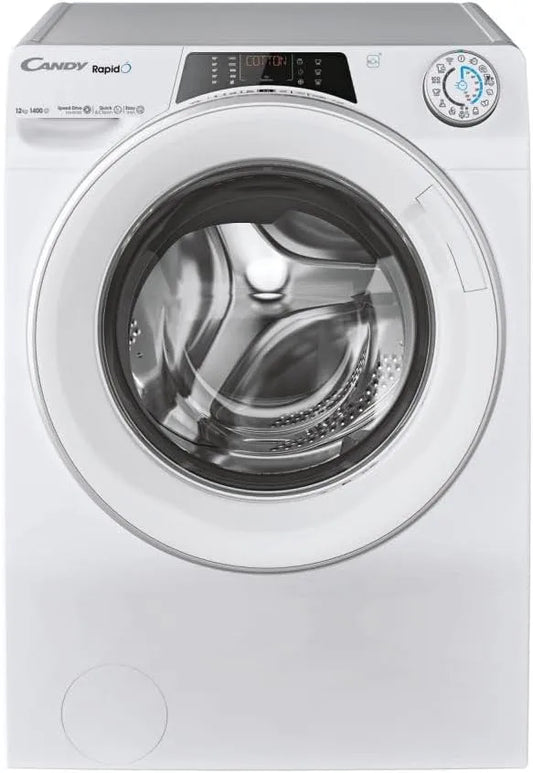 Candy RO14126DWMST-S wasmachine, 1400 rpm, 67 cm, 85 x 60 x 67 cm, wifi-bediening, Bluetooth-connectiviteit, met patrijspoort, 12kg/1400 rpm