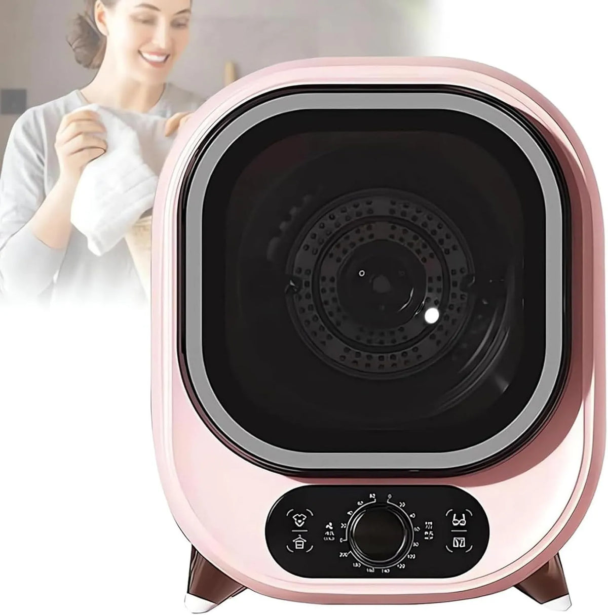 Wasdroger, 450 W, 0,8 kg, timer, compacte met onafhankelijke 450 W roestvrijstalen kuip en gepersonaliseerde timer